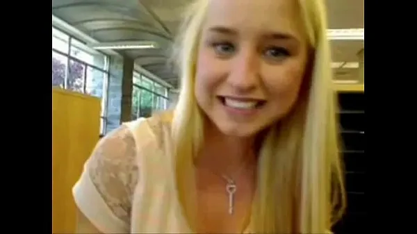 HD Blond girl squirts in public school - more videos of her on energetski posnetki