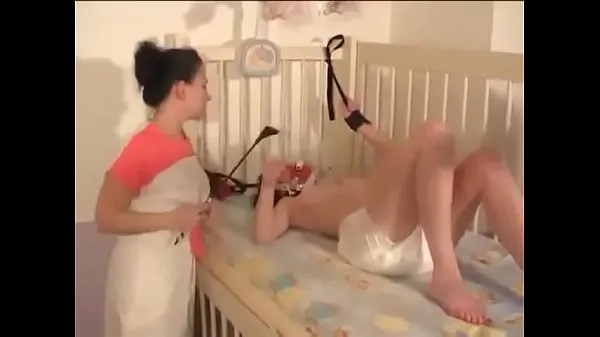 HD adult b. girl in diaper cared for from lesbian in nurse uniform energy Clips