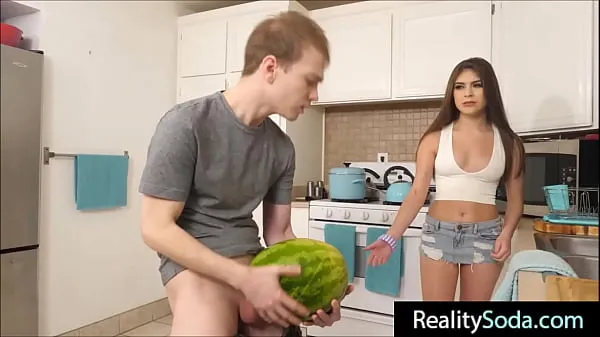 HD step Brother fucks stepsister instead of watermelon energy Clips
