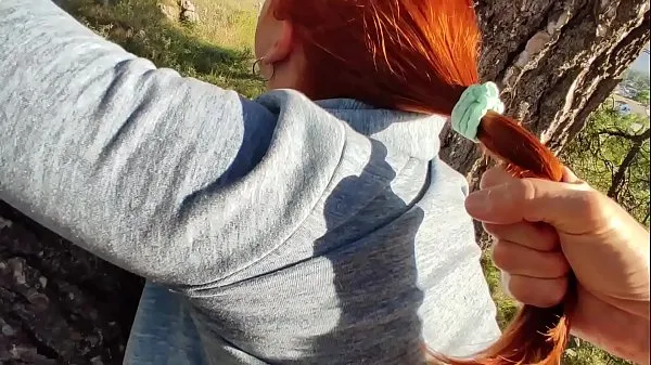 HD OUTDOOR SEX. Hard Fucking Redhead Horny Curvy in the Park energy Clips