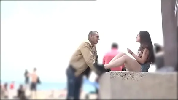 HD He proves he can pick any girl at the Barcelona beach energy Clips