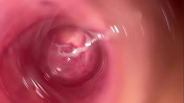 Clip di energia Macchina fotografica dentro la vagina cremosa della giovane donna HD