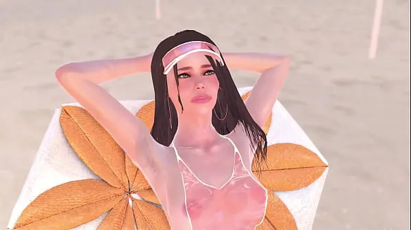 HD Animation naked girl was sunbathing near the pool, it made the futa girl very horny and they had sex - 3d futanari porn energy Clips