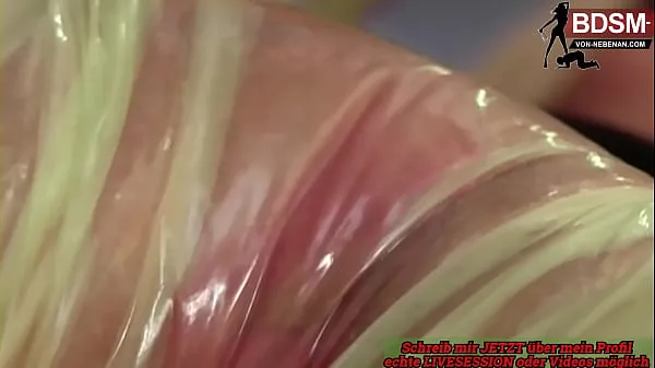 HD German blonde dominant milf loves fetish sex in plastic energia klipek