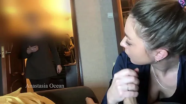 HD My stepmom catched me giving a blowjob to my boyfriend. We were talking and she watched how I suck and he cum on my face คลิปพลังงาน