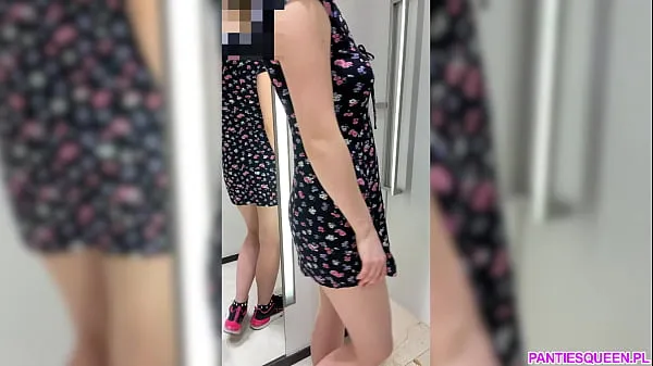HD Horny student tries on clothes in public shop totally naked with anal plug inside her asshole Klip tenaga