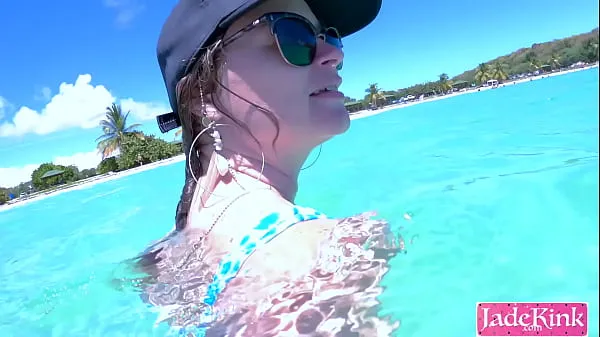 HD Couple on vacation public fuck at the beach underwater creampie energy Clips