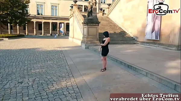 HD German normal natural girl next door doing real blind date meeting on the street energieclips