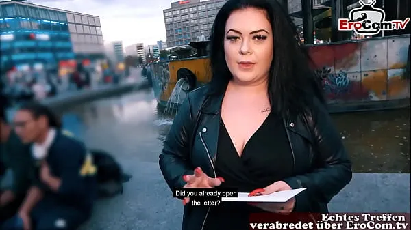 HD German fat BBW girl picked up at street casting energetické klipy